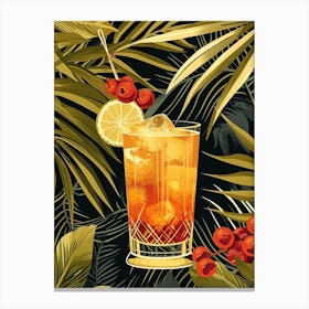 Art Deco Fruity Cocktail 1 Canvas Print