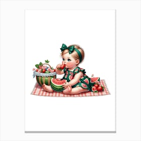 Watermelon Girl 1 Canvas Print