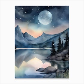 Moonlight In The Mountains 1 Canvas Print