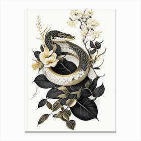 Mangrove Pit Viper Snake Gold And Black Canvas Print