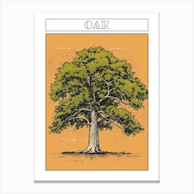 Oak Tree Minimalistic Drawing 4 Poster Canvas Print