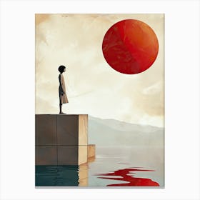 Red Ball, Minimalism Canvas Print