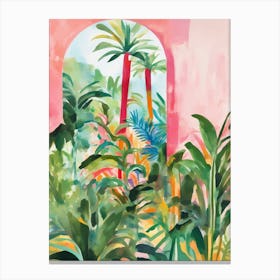 Tropical Garden with arcade Canvas Print