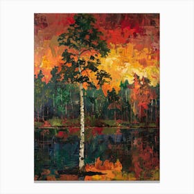 Sunset Birch Canvas Print