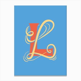 Letter L Typographic Canvas Print