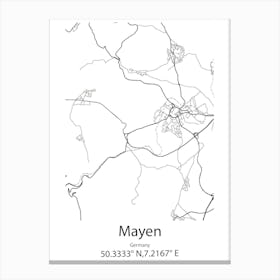 Mayen,Germany Minimalist Map Canvas Print