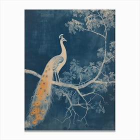 White Peacock With The Blossom 1 Canvas Print