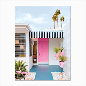 Pink Door At Mid Century Palm Springs Home Canvas Print