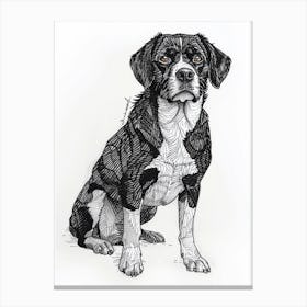 Entlebucher Mountain Dog Line Sketch 1 Canvas Print