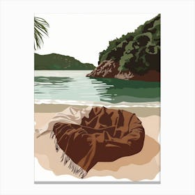 Beach Blanket On The Beach Canvas Print