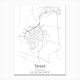 Street,United Kingdom Minimalist Map Leinwandbild