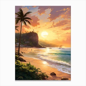 Painting That Depicts Carlisle Bay Beach Barbados 1 Canvas Print