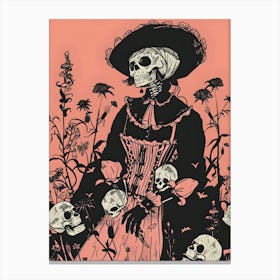 Skeleton Woman Canvas Print