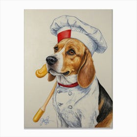 Chef Beagle 1 Canvas Print