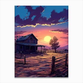 Sunset In The Country Canvas Print