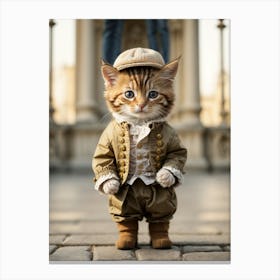 Cute Kitten In Costume Canvas Print