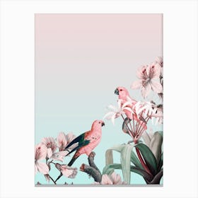 Pastel Parrots Paradise Canvas Print