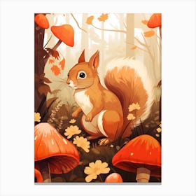 Fall Foliage Squirrel 1 Canvas Print
