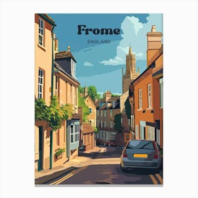 Frome England Streetview Travel Art Canvas Print