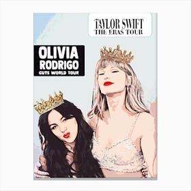 Taylor Swift And Olivia Rodrigo Canvas Print