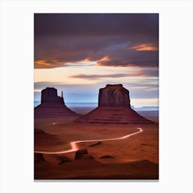 Sunset At Monument Valley Canvas Print