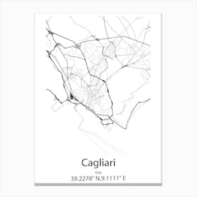 Cagliari,Italy Minimalist Map Stampe su tela