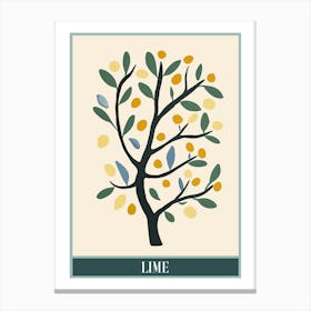 Lime Tree Flat Illustration 3 Poster Canvas Print