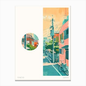 Tokyo Japan 7 Cut Out Travel Poster Canvas Print