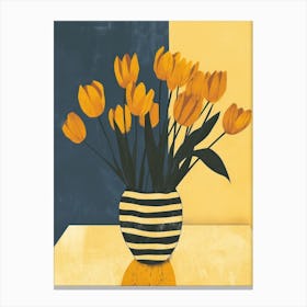 Tulip Flowers On A Table   Contemporary Illustration 1 Canvas Print
