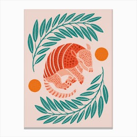 Armadillo   Orange And Teal Canvas Print