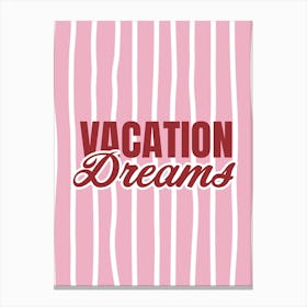 Vacation Dreams Baby Pink Canvas Print