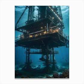Underwater Oil Rig-Reimagined 3 Canvas Print