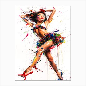 Fashion Model Ramp Walk - Colorful Sassy Canvas Print