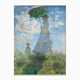 Woman With A Parasol Madame Monet And Her Son (1875), Claude Monet Canvas Print