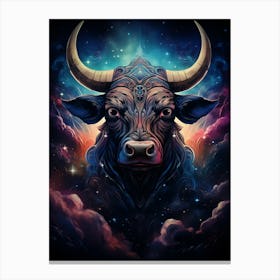 A Bull With Longhorns Canvas Print