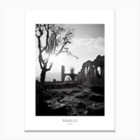 Poster Of Ravello, Italy, Black And White Photo 4 Canvas Print