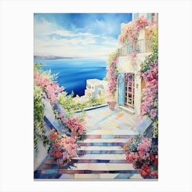 Horizon Haven: Mediterranean Hotel Terrace Print Canvas Print