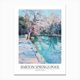 Barton Springs Pool Austin Texas Oil Painting 1 Poster Canvas Print