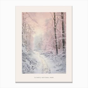 Dreamy Winter National Park Poster  Olympic National Park United States 4 Canvas Print