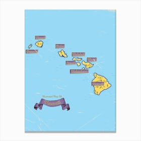 Hawaiian Vintage Map Canvas Print