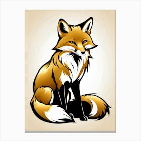 Fox art painting Canvas Print