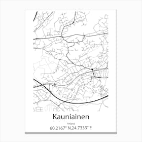 Kauniainen,Finland Minimalist Map Canvas Print