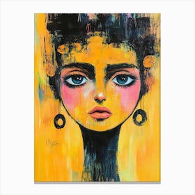 Conceptual Painting Face Of A Woman Big Eyes 1 Canvas Print