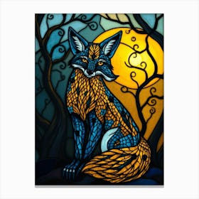 Fox In The Moonlight Canvas Print