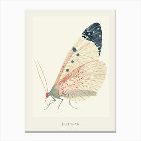 Colourful Insect Illustration Lacewing 18 Poster Canvas Print