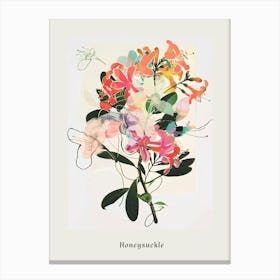 Honeysuckle 1 Collage Flower Bouquet Poster Canvas Print