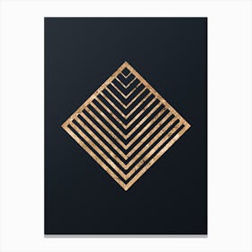 Abstract Geometric Gold Glyph on Dark Teal n.0128 Canvas Print
