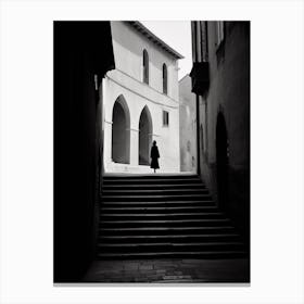 Perugia, Italy,  Black And White Analogue Photography  4 Canvas Print