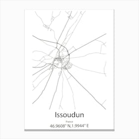 Issoudun,France Minimalist Map Canvas Print