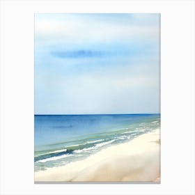 Folly Beach 2, South Carolina Watercolour Canvas Print